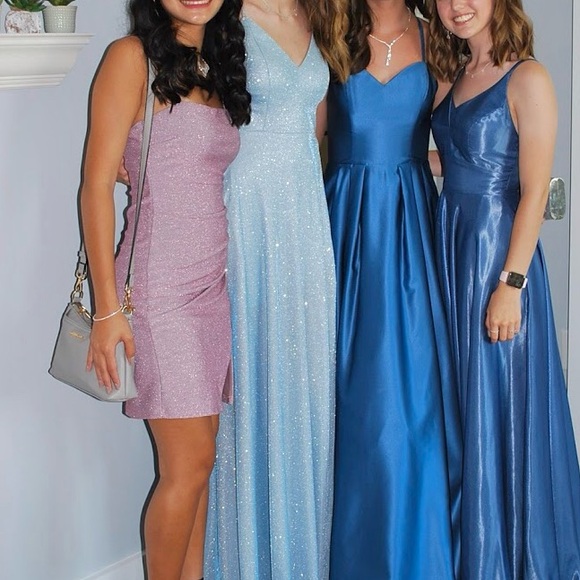 Light blue sparkle prom dress - Picture 2 of 9